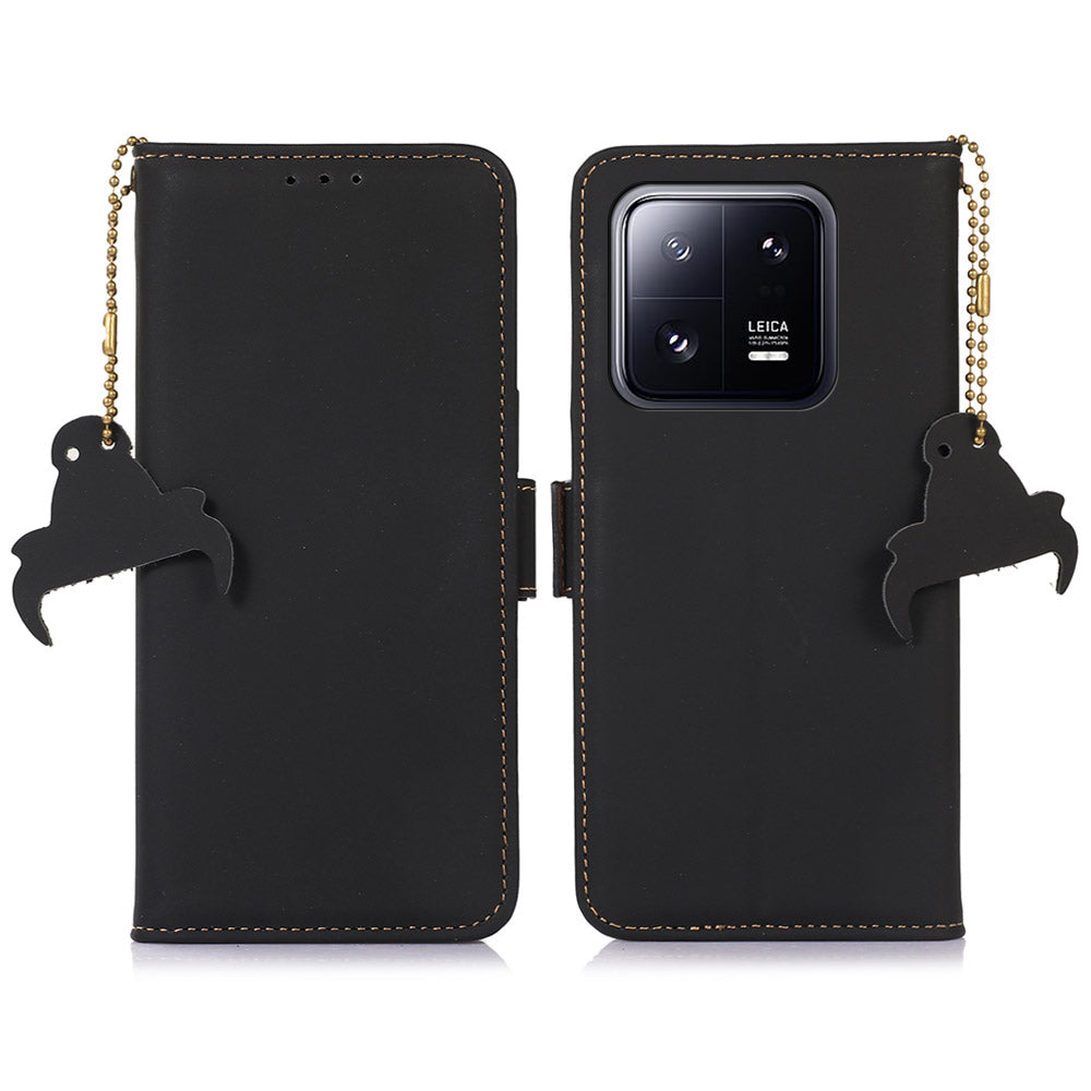 For Xiaomi 13 5G RFID Blocking Phone Case Genuine Leather Hands-free Stand Wallet Magnetic Flip Cover For Xiaomi 13 5G RFID Blocking Phone Case Genuine Leather Hands-free Stand Wallet Magnetic Flip Cover